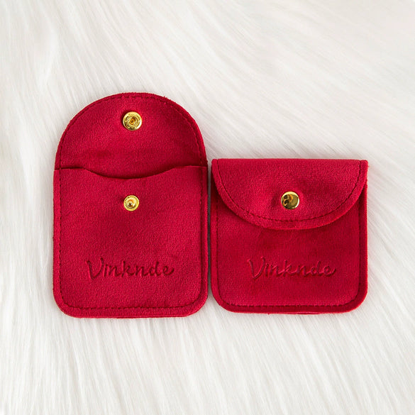 Velvet Jewelry Storage Bag Rounded Corner Snap For Ring Earrings Bracelet Necklace Pendant