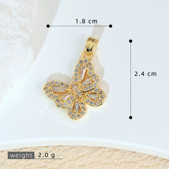 Versatile Butterfly Animal Zodiac Copper Micropaved Pendant Accessories For Women