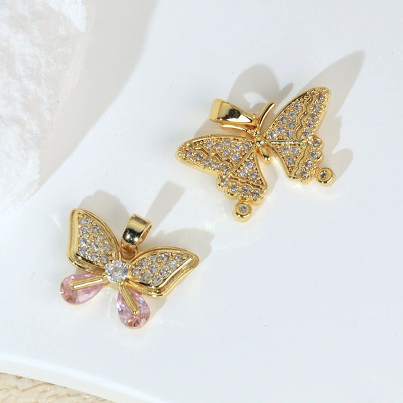 Versatile Butterfly Animal Zodiac Copper Micropaved Pendant Accessories For Women