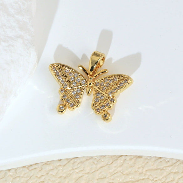 Versatile Butterfly Animal Zodiac Copper Micropaved Pendant Accessories For Women