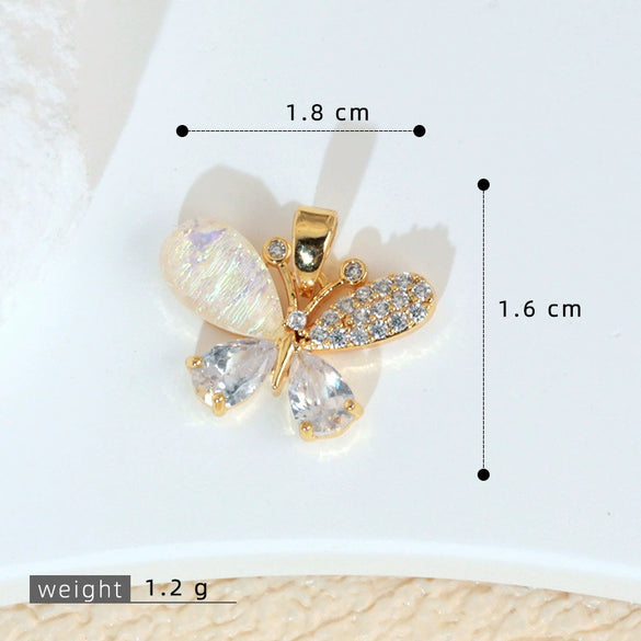 Versatile Butterfly Animal Zodiac Copper Micropaved Pendant Accessories For Women