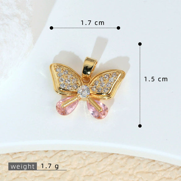 Versatile Butterfly Animal Zodiac Copper Micropaved Pendant Accessories For Women