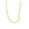 Versatile Copper Plated 18K Gold Paper Clip Chain Necklace For Women With Geometric And Simple Style