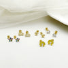 Versatile Daily Multipierced Animal Colorful Flower Stainless Steel Electroplated Women's Earrings