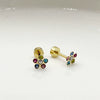 Versatile Daily Multipierced Animal Colorful Flower Stainless Steel Electroplated Women's Earrings