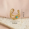 Versatile Fashion Stainless Steel Inlaid Turquoise Geometric Open Ring