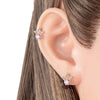 Versatile Fivepointed Star Earrings Titanium Steel Zirconia Geometric Style Piercing Earrings