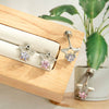 Versatile Fivepointed Star Earrings Titanium Steel Zirconia Geometric Style Piercing Earrings