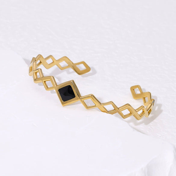 Versatile Geometric Titanium Steel Electroplated Women's Simple Stainless Steel Bracelet