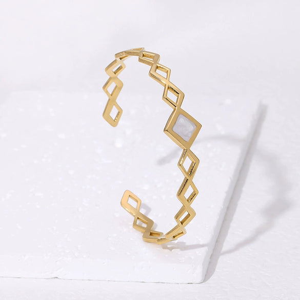Versatile Geometric Titanium Steel Electroplated Women's Simple Stainless Steel Bracelet
