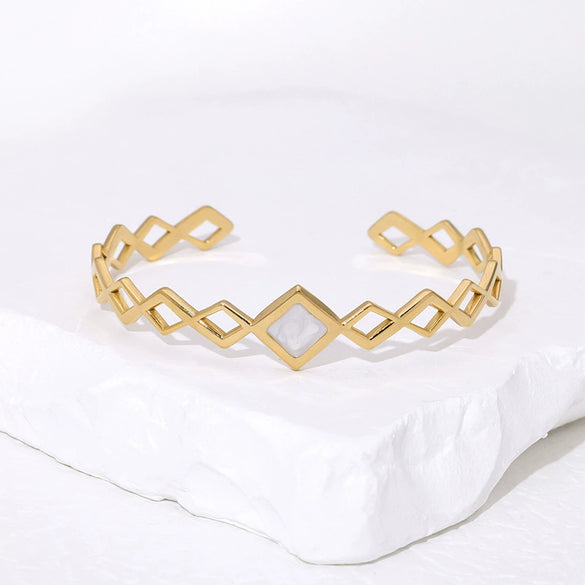 Versatile Geometric Titanium Steel Electroplated Women's Simple Stainless Steel Bracelet