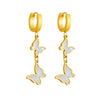 Versatile Goldplated Titanium Steel Butterfly Insect Style Earrings For Women