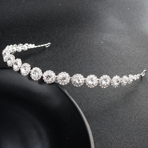 Versatile Headband Alloy Rhinestone Flower Design Women's Headwear Accessories