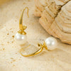 Versatile Highend Stainless Steel Cshaped Pearl Pendant Electroplated Jewelry For Women