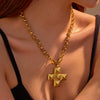 Versatile Highend Stainless Steel Necklace With Cross Spiral Texture And Electroplating Treatment