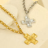 Versatile Highend Stainless Steel Necklace With Cross Spiral Texture And Electroplating Treatment