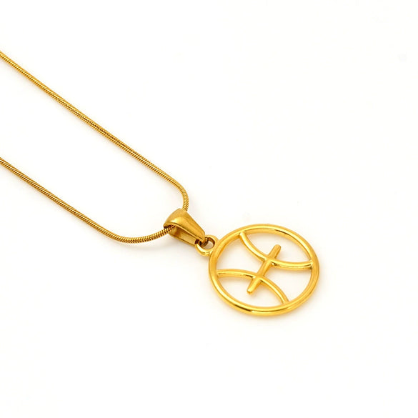 Versatile Hollow Constellation Pendant 316L Stainless Steel Clavicle Chain Electroplated Fashion Necklace