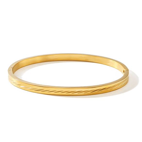 Versatile Irregular Texture Women's Stainless Steel Bracelet Fine Version Electroplated Titanium Steel Hand Jewelry
