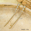 Versatile Long Tassel Zircon Earrings Stainless Steel 18K Vintage Electroplated