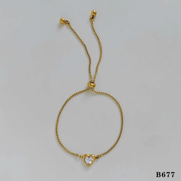 Versatile Love Bracelet For Women Stainless Steel With Inlaid Color Zircon Heart Shape Electroplating Unique Design