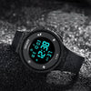 Versatile Luminous Sports Electronic Watch Alloy Case Silicone Strap Round Dial For Lovers