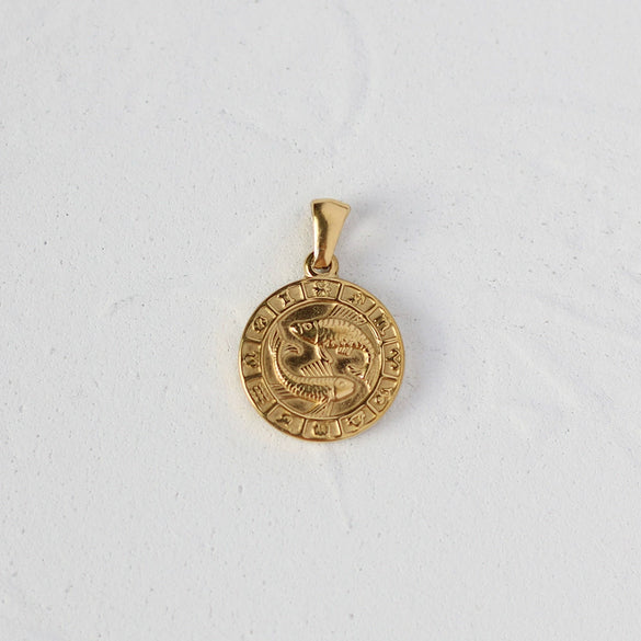 Versatile Pendant Necklace With Serpentine Rose Coin Melon Buckle Woolen Chain Titanium Steel 18K Gold Plated