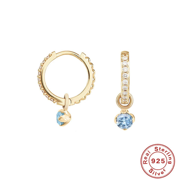Versatile S925 Sterling Silver Simple Love Pendant Earrings With Multidiamond Zircon And Geometric Pattern