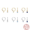 Versatile S925 Sterling Silver Simple Love Pendant Earrings With Multidiamond Zircon And Geometric Pattern
