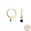 Versatile S925 Sterling Silver Simple Love Pendant Earrings With Multidiamond Zircon And Geometric Pattern