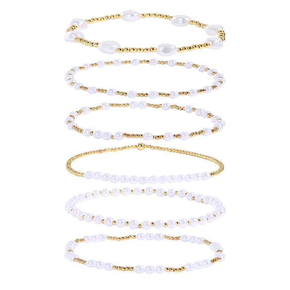 Versatile Shell Cross Set Pearl Bracelet Geometric Handmade Unisex
