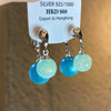 Versatile Silver Needle Clear Blue Cross Resin Earrings With Geometric Pattern And Electroplating For Women