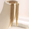 Versatile Stylish Fashion Women's Long Tassel Earrings Stainless Steel 18K Gold Plated Geometric Electroplated