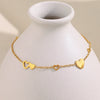 Versatile Stylish Geometric Creative Hand Jewelry Stainless Steel 18K Gold Plated Simple Heart Bracelet For Women