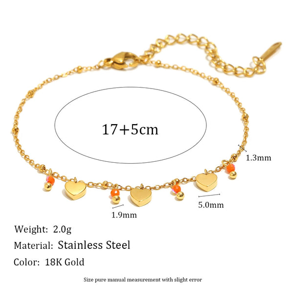 Versatile Trendy Hand Jewelry Stainless Steel 18K Gold Plated Tassel Bracelet With Geometric Shape For Women