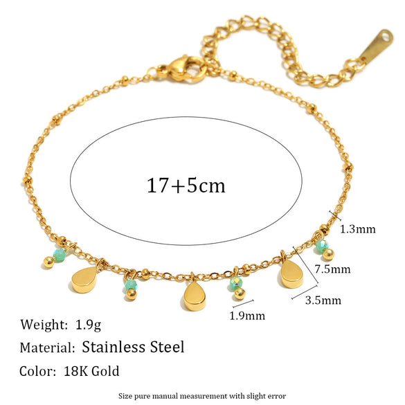 Versatile Trendy Hand Jewelry Stainless Steel 18K Gold Plated Tassel Bracelet With Geometric Shape For Women