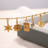 Versatile Trendy Jewelry Pendant 316L Stainless Steel Fivepointed Star Green Rhinestone Electroplating Design