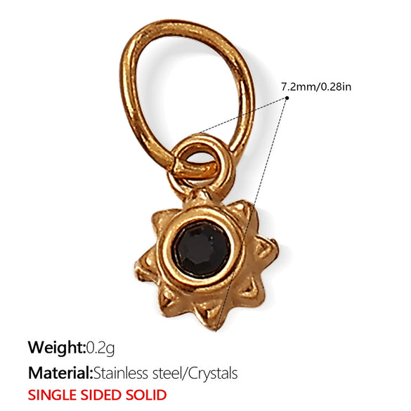 Versatile Trendy Jewelry Pendant 316L Stainless Steel Fivepointed Star Green Rhinestone Electroplating Design