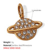Versatile Trendy Jewelry Pendant 316L Stainless Steel Fivepointed Star Green Rhinestone Electroplating Design
