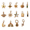 Versatile Trendy Jewelry Pendant 316L Stainless Steel Fivepointed Star Green Rhinestone Electroplating Design