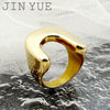 Versatile Ushaped Retro Personality Stainless Steel Goldplated Geometric Ring