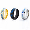 Viking Ring Titanium Steel Jewelry With Letters Numbers Text Electroplated