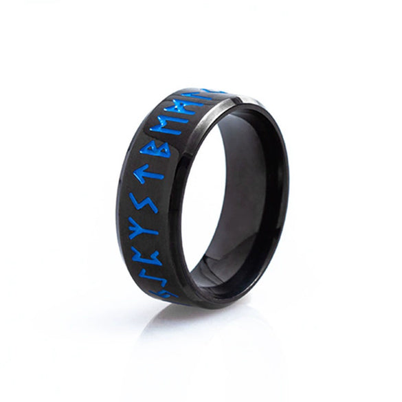 Viking Ring Titanium Steel Jewelry With Letters Numbers Text Electroplated
