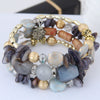 Vintage Agate Beaded Multi Layer Winding Bracelet With Geometric Style For Women And Men