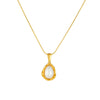 Vintage Allmatch Drop Pearl Irregular Pendant Stainless Steel Women's Necklace With Snake Bone Chain And Electroplating