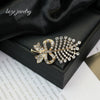 Vintage Alloy Brooch With Diamonds Geometric Style Electroplated For Women