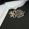 Vintage Alloy Brooch With Diamonds Geometric Style Electroplated For Women