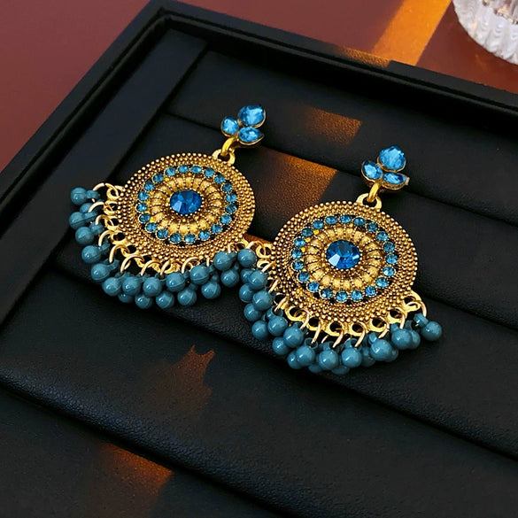 Vintage Alloy Earrings With Geometric Pattern And Electroplating For Women