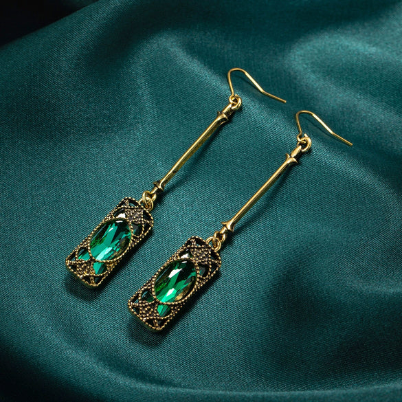 Vintage Alloy Geometric Retro Tassel Earrings For Women With Electroplating