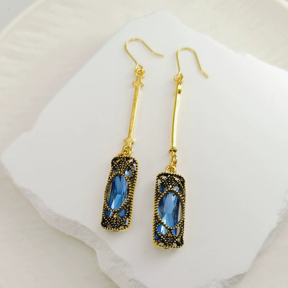 Vintage Alloy Geometric Retro Tassel Earrings For Women With Electroplating