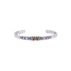 Vintage Alloy Open Flower Bracelet With Diamond Inlay Simple Fashion Bangle Accessory